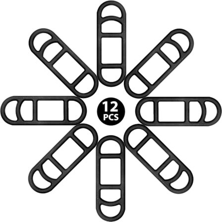 12 stk. cykellys silikone stropper cykling cykel gummistropper lys silikone monteringsbånd til cykellygtesæt, sort