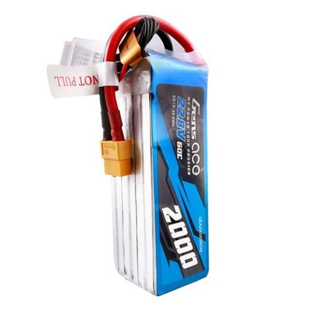 Gens ace 2000mAh 22.8V 60C 6S1P højspændings-Lipo-batteripakke med XT60-stik