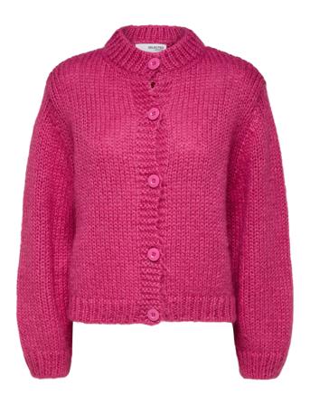 Slfsuanne Ls Knit Short Cardigan B Pink Selected Femme