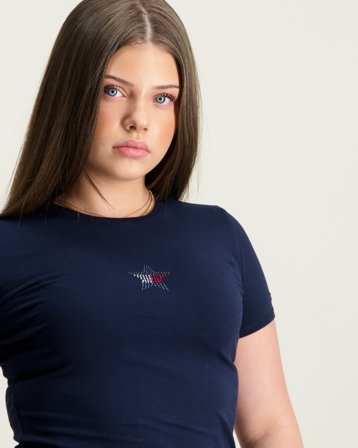Tommy Hilfiger STAR FLAG TEE SS Blå T-skjorter Jente - Kids Brand Store