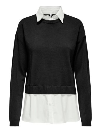 Onlpayson Ls Mix Pullover Knt Black ONLY