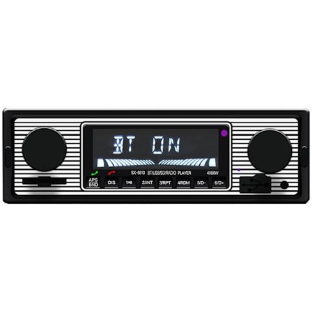 Bt Vintage Radio Mp3-spelare Stereo Usb Aux Klassisk Bilstereo Ljud