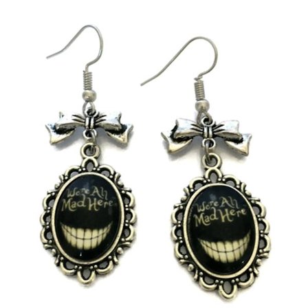 Earrings - Bow - We're all mad here - Silver