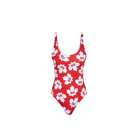 Dsquared2, One-Piece Swimsuit Rood, Dames, Maat:S,Polyamide