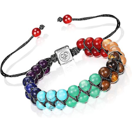7 Chakra Armbånd Krystall Edelsten Armbånd For Yoga Perler Reiki Edelsten Flettet Armbånd