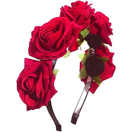 Häämorsiusneito Morsiusneito Morsian Kukka Ruusu Tiara Lapsille ja Aikuisille Pääpanta Kukka Pääpanta Garland(Punainen)