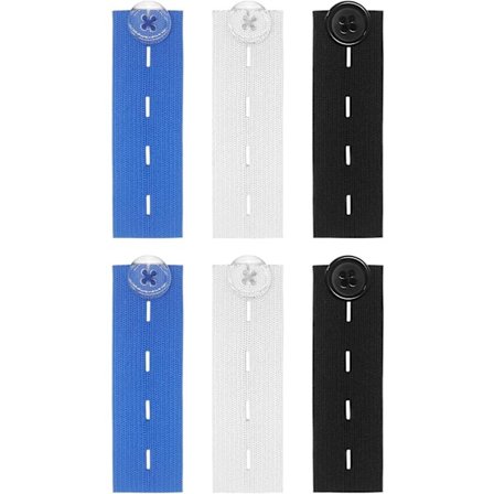 6 stk. Elastiske taljeudvidere Justerbar taljeudvider Knapudvider til jeans Bukser Bukser (6PCS-A)