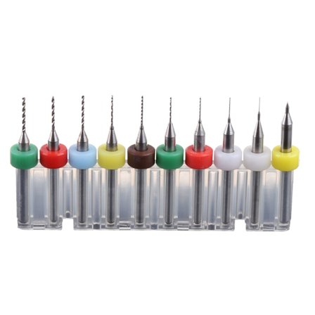 10 stk 0,1 mm til 1,0 mm PCB Print Circuit Board Carbide Micro Drill Bits Set Tool