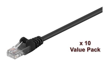 MicroConnect Value Pack - nettverkskabel - 1 m - svart