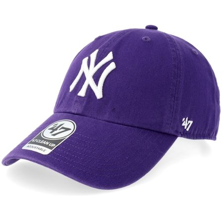 47 Brand - Púrpura unconstructed Gorra - New York Yankees MLB Clean Up Purple Dad Cap @ Hatstore