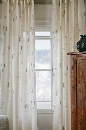 Jotex - Vorhang Im 2er-pack Antikweiß/dunkelgrün - SKOG - Kaufe Multifunktionsgardinen bei Jotex