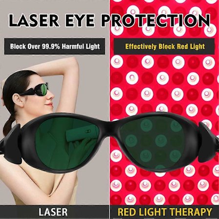 Rødt lysterapibriller, lasersikre briller IPL 200-2000nm, øyebeskyttelse for rødt lys terapi