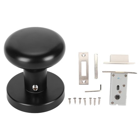 Näkymätön oven lukko piilotettu makuuhuoneen oven olohuoneen taustaseinän kahva avaimeton pyöreä yksipuolinen lukko (tilaus: musta lukkorungolla)[gks]