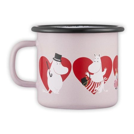 Mummi Emaljekopp Hjerte Rosa 2,5dl