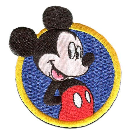 Strygemærke / strygemærke - Mickey Mouse MICKEY & FRIENDS "MICKEY MOUSE" Disney - blå - 7x7cm - Strygemærker