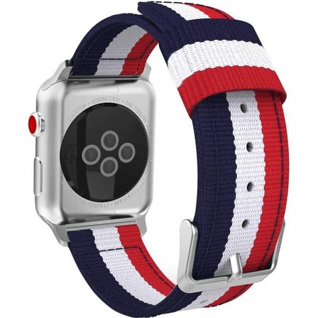 Kompatibel för kompatibel med Apl watch , finvävt nylon justerbart utbytesband Sportrem Fit Iwatch 38-40mm /42-44mm Series 5