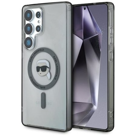 Fodral Karl Lagerfeld Knapp Karl Huvud Tryckt Logo MagSafe Samsung Galaxy S25 Ultra svart