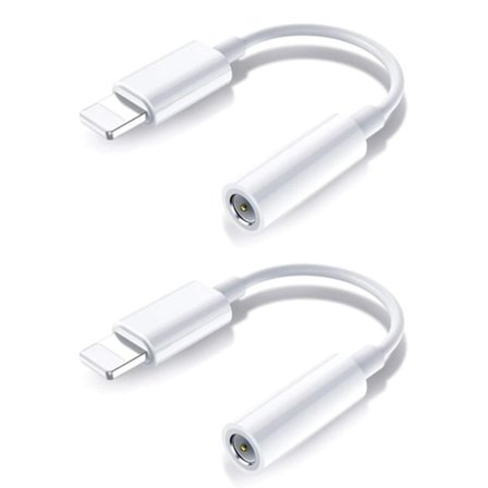 2x BT Lightning till 3,5 mm adapter för hörlurar BT ljud och samtal