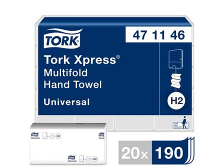 TORK Pappershandduk Advanced Xpress Universal H2 3800/fp - Lyreco - Städ och hygien - Toalettpapper och torkpapper - Pappershanddukar