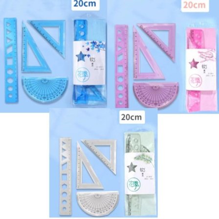 3 sæt fleksible ubrydelige linealer plastik lineal