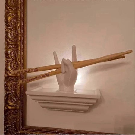 Kreativ trumstock displayställ present till trummisar, roligt trumstock förvaringsställ och trumstock organiseringsset, vit.