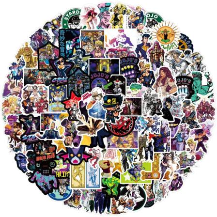 JoJo's Bizarre Adventure Klistrepakke 100 stk, Vinylklistremerke for W