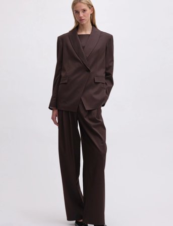 REMAIN Birger Christensen Double Breasted Blazer - Brown - 36