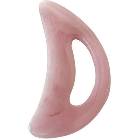 Gua Sha massageverktyg med handtag, stor lymfdränage-massager i harts, rosa