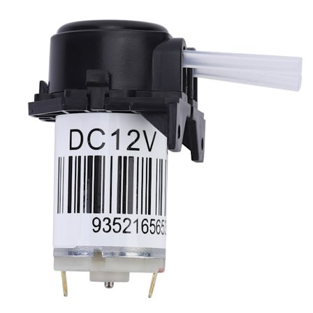 Retvinklet mikro peristaltisk pumpe med silikoneslange til eksperimenter 12V