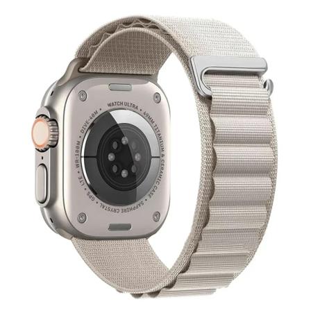 Nylon För Apple Watch Ultra/2 49mm Series 9 8 7 45mm 41mm Sport klockarmband som andas För iwatch 6 5 4 3 SE 44mm 40mm 42mm 12 Starlight 42mm 44mm 