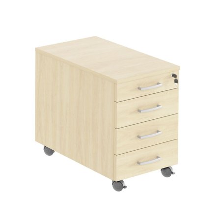 DENORD DESIGN Hurts mobil 4 lådig, djup 600mm björk - Lyreco - Kontorsmöbler och inredning - Bord och hurtsar - Hurtsar