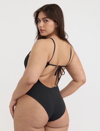 Organic Basics Swim Open Back One-Piece - Black - XS