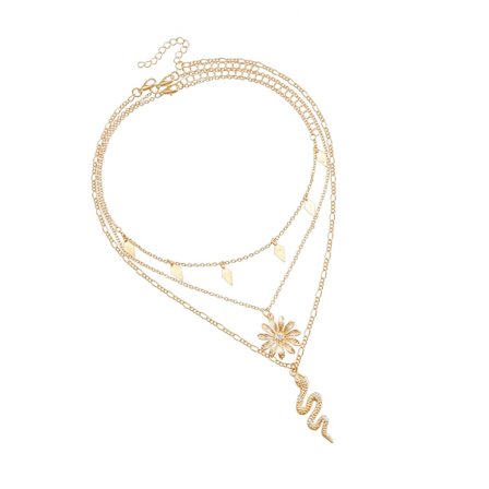 Stilfuld 4-lags Chokers Halskæde med Unik Slange og Chokers til Damer