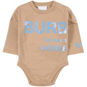 Kids - Burberry Soft Fawn Logo Baby Body 6 Months - All in ones - 6 months - Beige