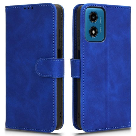 SKALO Motorola Moto G04 Matt PU-læderpungetui - Blå