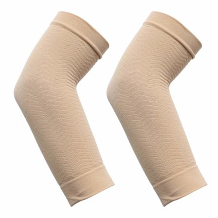 Løbearme Elastiske Arm Sleeves Arm Varmer Shaper til Baseball Basketball Fodbold Cykling Golf Gigt Lymfødem - Beige