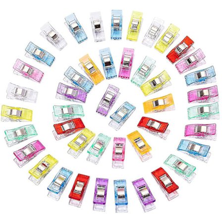 Syklips, 50 stk flerbruks sy- og quilteklips i plast, vidunderlige klips til søm