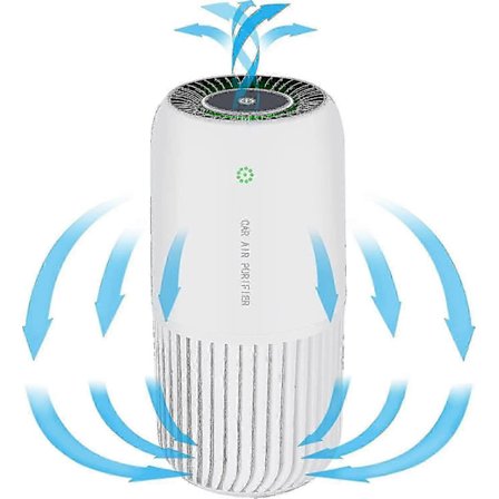 Liten luftrenare med HEPA och UV-C för 99,97% borttagning av rökallergener