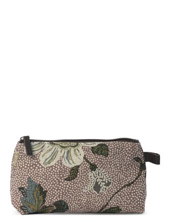 Ceannis Cosmetic Bag Flower Linen - Pink - 21X6X12CM