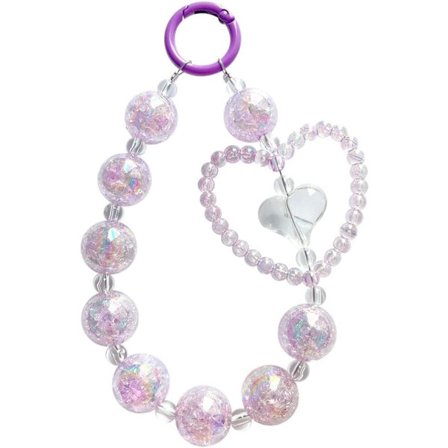 Mobiltelefon Lanyard Pärlor Kedja Kristall Pärla Kärlek Mobiltelefon Charm Smycken för Kvinnor(blå)