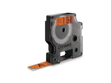 DYMO D1 tape Extra Strong 12mmx3m black/orange