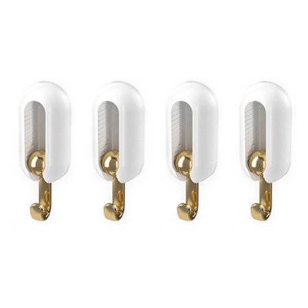 4 stk. selvklæbende vægkroge, moderne minimalistisk design, stærk bæreevne, hvide frakker