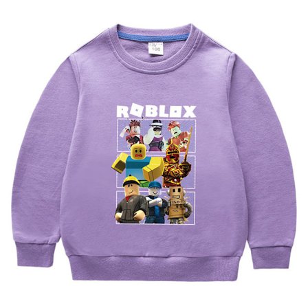 Roblox rund hals bomull tröja - lila
