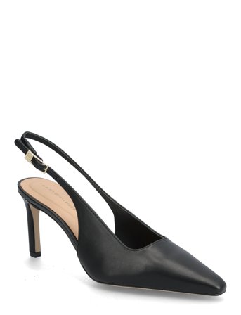 Squared Toe High Heel Slingback Black Tommy Hilfiger
