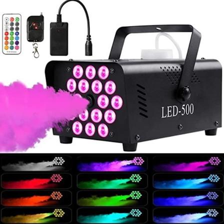 Halloween-sumukone, savukone 13 värikkäällä LED-valolla ja RGB-valotehosteella, 500 W