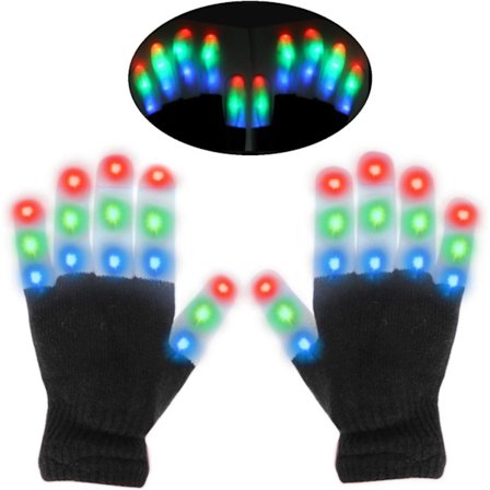 LED-hansker, glødende hansker for barn, 6 moduser glødehansker for festdans, festivaler, jul, sankthansaften, festposer, barnebursdag