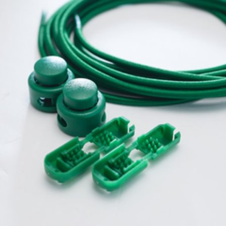 Elastiske skolisser 1 par for voksne/barn, trenger ikke å knyte elastiske låseskolisser (grønn)