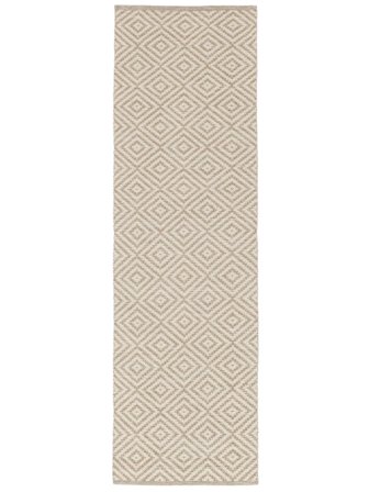 Petit Solveig Tapis - Beige/Blanc 80X250 Coton, Dans Le Style Scandinave