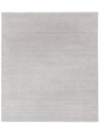 Tapis De Laine Handloom Fringes Gris Argenté