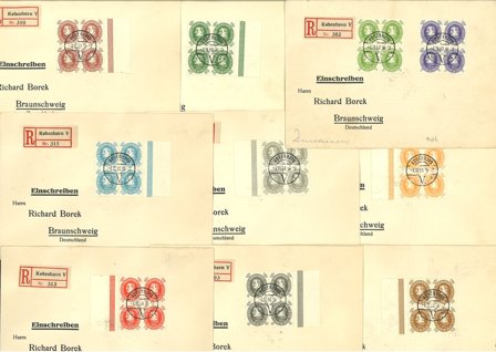 Danmark 1930 - Christian X 4-blokke på anbefalede kuverter